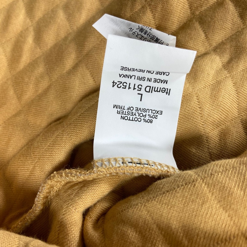 LL Bean Quilted Shirt Jacket Mens Large Mustard Yellow Snap Traditional Fit - Picture 7 of 10